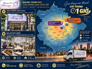 Bản đồ thời gian giao nhận khung tranh giá rẻ Hồ Chí Minh hỏa tốc