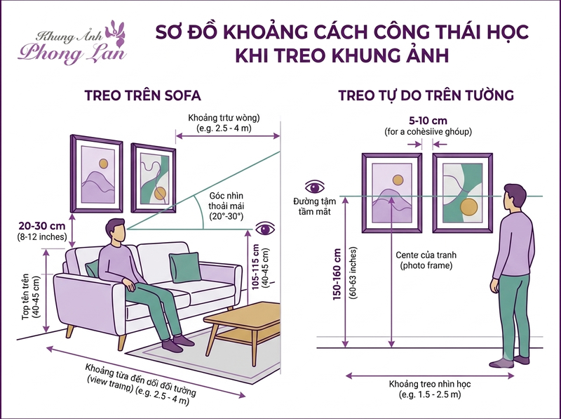 khung ảnh treo tường căn hộ chung cư thẩm mỹ tại TP.HCM