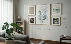 khoảng cách các bức tranh bố cục gallery