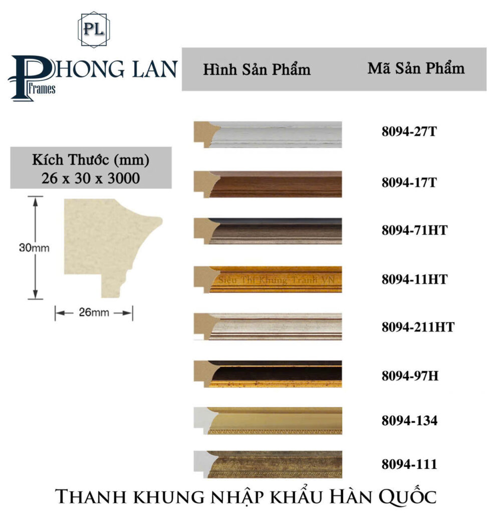 Sỉ phôi khung tranh Hàn Quốc đẹp