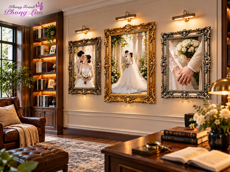 Khung ảnh cưới treo tường như thước phim chung đôi